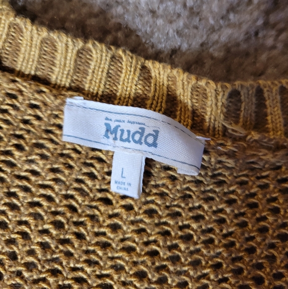 Mudd Fall Yellow Brown Knit Cardigan - Picture 2 of 3